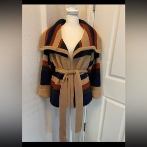 Marc Jacobs 100% Merino wrap sweater belted cardigan duster S oversized slouchy
